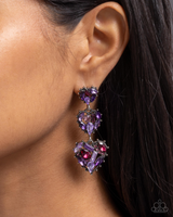 Paparazzi Lovable Lure - Purple Heart Earrings