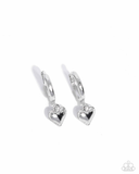 Paparazzi Emotive Elegance - Silver Heart Tiny Hoops