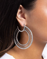 Paparazzi Set the Scene- Silver Hoops Earrings