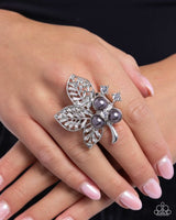 Paparazzi Luminescent Leaves- Silver Ring