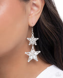 Paparazzi Glittery Galaxy- White Earrings