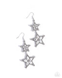 Paparazzi Glittery Galaxy- White Earrings