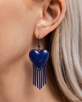 Paparazzi Flirty Fringe - Blue Earrings