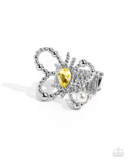Paparazzi Aerial Artifact - Yellow Butterfly Ring