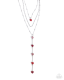 Paparazzi Valiant Valentine - Red Heart Necklace