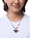 Paparazzi Neoclassical Novelty- Red Necklace