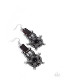 Paparazzi Western Warden - Black Earrings