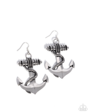 Paparazzi Adorable Anchor- Silver Earrings
