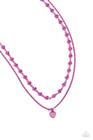 Paparazzi Cupid Combo - Pink Heartb Necklace