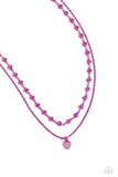 Paparazzi Cupid Combo - Pink Heartb Necklace