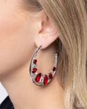 Paparazzi Refined Rewind- Red Hoops Earrings