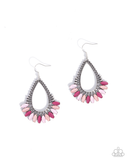 Paparazzi Pronged Pattern- Pink Earrings