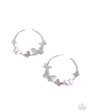 Paparazzi Aerial Allegiance - Pink Hoops Earrings