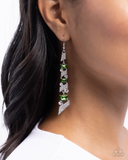 Paparazzi Cascading Cred - Green Earrings