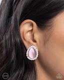 Paparazzi Downright Demure - Pink Clip Ons