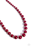 Paparazzi Manhattan Mogul - Red Pearls Necklace