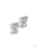 Paparazzi Sea Horse Statement - Silver Earrings