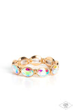 Paparazzi Diva In Disguise - Gold Iridescent Stretchy Bracelet
