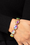 Paparazzi Diva In Disguise - Gold Iridescent Stretchy Bracelet