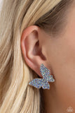 Paparazzi High Life - Blue Butterfly Earrings
