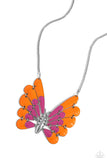 Paparazzi Moth Maven - Pink Butterfly Necklace