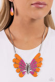 Paparazzi Moth Maven - Pink Butterfly Necklace