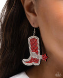 Paparazzi Benevolent Boot- Red Earrings