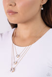 Paparazzi Lustrous Layers - Gold Iridescent Necklace
