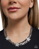 Paparazzi Uncle Sam Stars- White Necklace