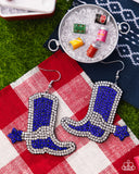 Paparazzi Benevolent Boot- Blue Boot Earrings