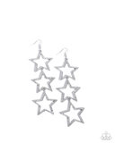 Paparazzi Star-Crossed Success - White Earrings
