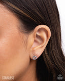Paparazzi Round Table Radiance- Silver Stainless Steel Earrings