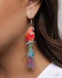 Paparazzi Parrot Pull- Orange Earrings