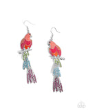 Paparazzi Parrot Pull- Orange Earrings