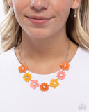Paparazzi Frenetic Florals- Orange Necklace