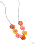 Paparazzi Frenetic Florals- Orange Necklace