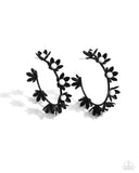 Paparazzi Flower Vine- Black Hoops Earrings