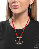Paparazzi Anchored Allure- Red Necklace