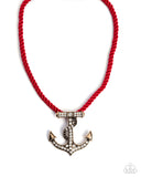 Paparazzi Anchored Allure- Red Necklace
