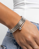 Paparazzi Calmly Coiled- Silver Coil Bracelet