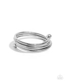 Paparazzi Calmly Coiled- Silver Coil Bracelet