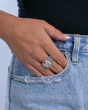 Paparazzi Confident Crisscross- White Ring
