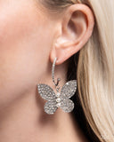 Paparazzi Butterfly Boundary- White Earrings