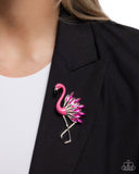 Paparazzi Frenetic Flamingo- Pink Brooch