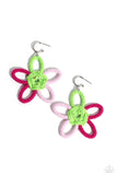 Paparazzi Spin a Yarn - Pink Flower Earrings