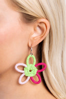 Paparazzi Spin a Yarn - Pink Flower Earrings