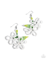 Paparazzi Beaded Blooms - White Earrings