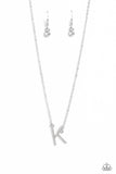 Paparazzi INITIALLY Yours - K - White Necklace