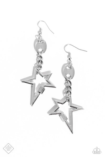 Paparazzi FF JUN Iconic Impression - Silver Earrings