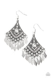 Paparazzi Indie Iridescence - White Earrings